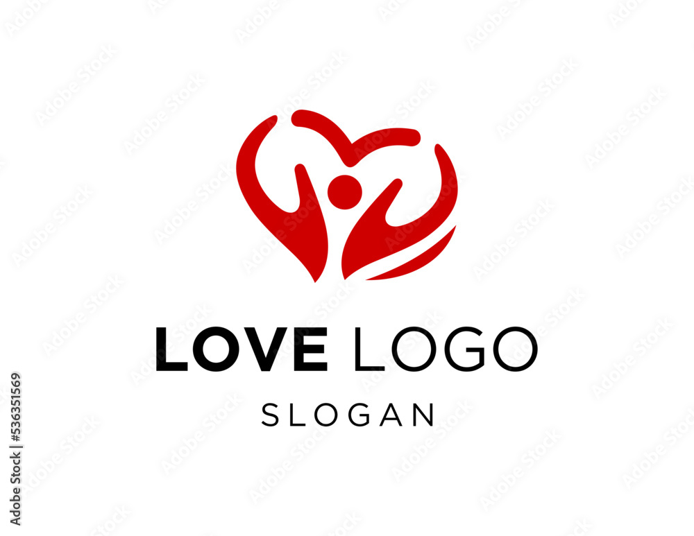 logo design about Love on white background. made using the coreldraw application.