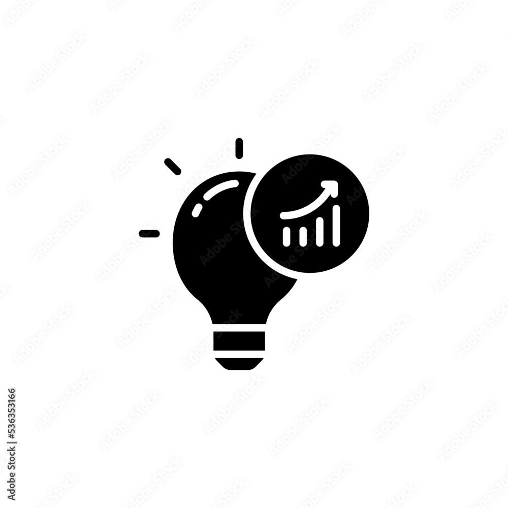 business idea icon designed in solid black style decorated with light bulb icon and profit icon elements in business icon theme business idea icon designed in solid black style decorated with light bulb icon and profit icon elements in business icon theme