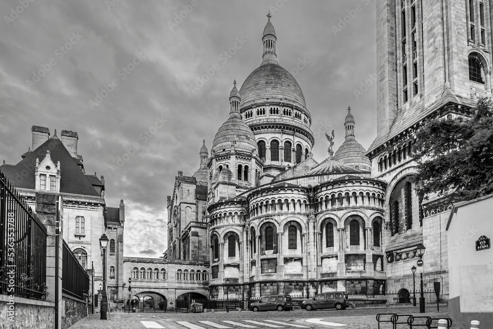 Behind the Sacre Coeur Basilica on the Montmartre Hill in Paris