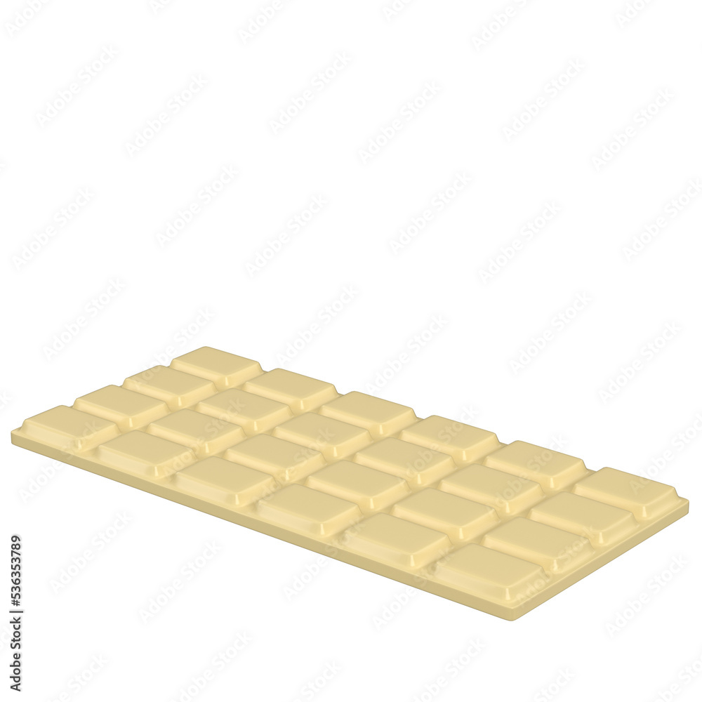 3d rendering illustration of a white chocolate bar 3d rendering illustration of a white chocolate bar