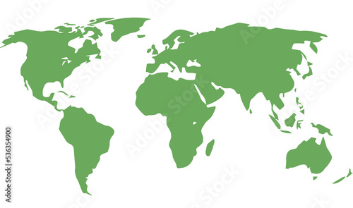 NG. World map isolated on transparent background. World map template with continents, North and South America, Europe and Asia, Africa and Australia