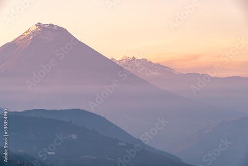 Colorful majestic landscape in the mountains under sunrise