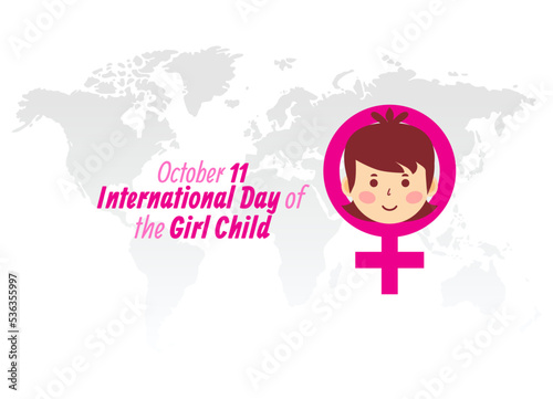 vector graphic of international day of the girl child good for international day of the girl child celebration. flat design. flyer design.flat illustration.