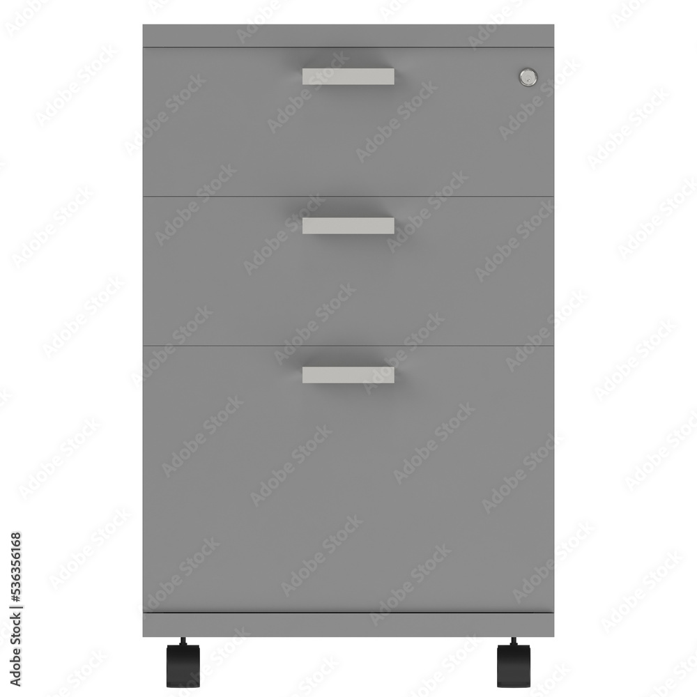 3d rendering illustration of a wheeled filing cabinet 3d rendering illustration of a wheeled filing cabinet