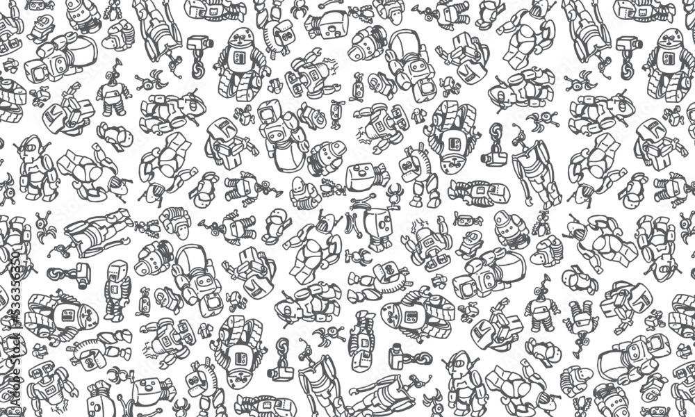 Obraz premium robots print background vector