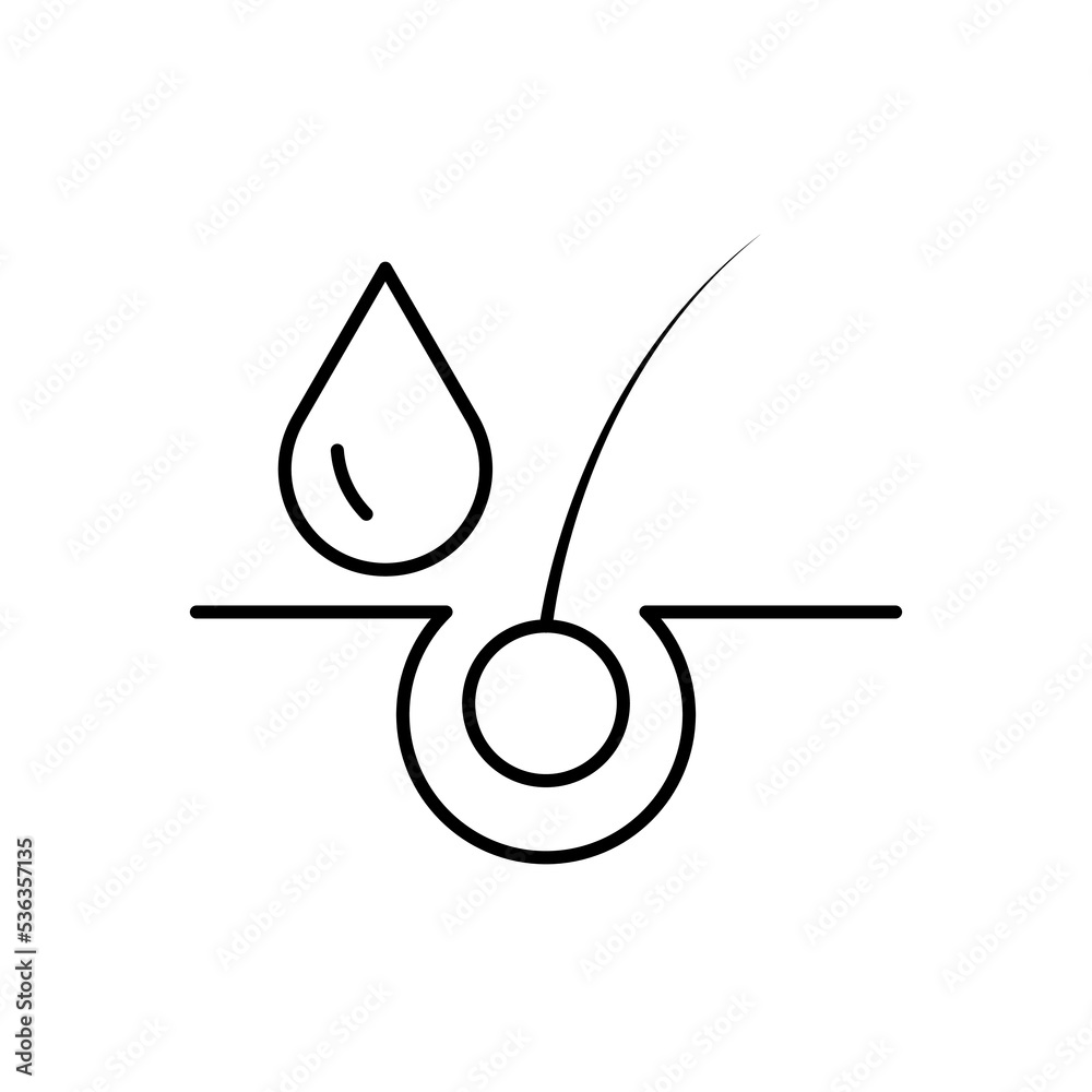 Hair care vector icon black outline EPS 10. Serum oil drop illustration. Beauty and medicine, treatment concept. Mesotherapy, hair strengthening symbol. Flat isolated sign on white for web, app, dev Hair care vector icon black outline EPS 10. Serum oil drop illustration. Beauty and medicine, treatment concept. Mesotherapy, hair strengthening symbol. Flat isolated sign on white for web, app, dev