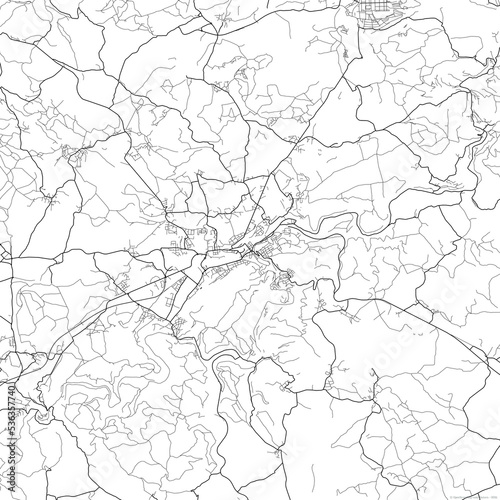Area map of Karlovy Vary Czech Republic with white background and black roads
