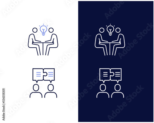 Sharing ideas line icon.