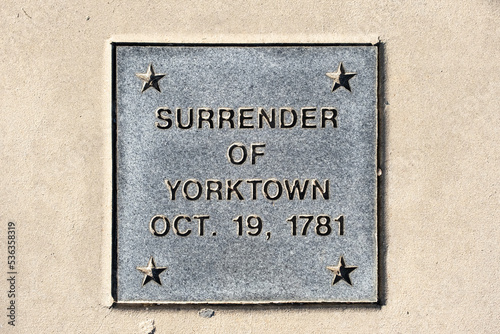 Surrender of Yorktown Oct. 19, 1781 Metal Plaque