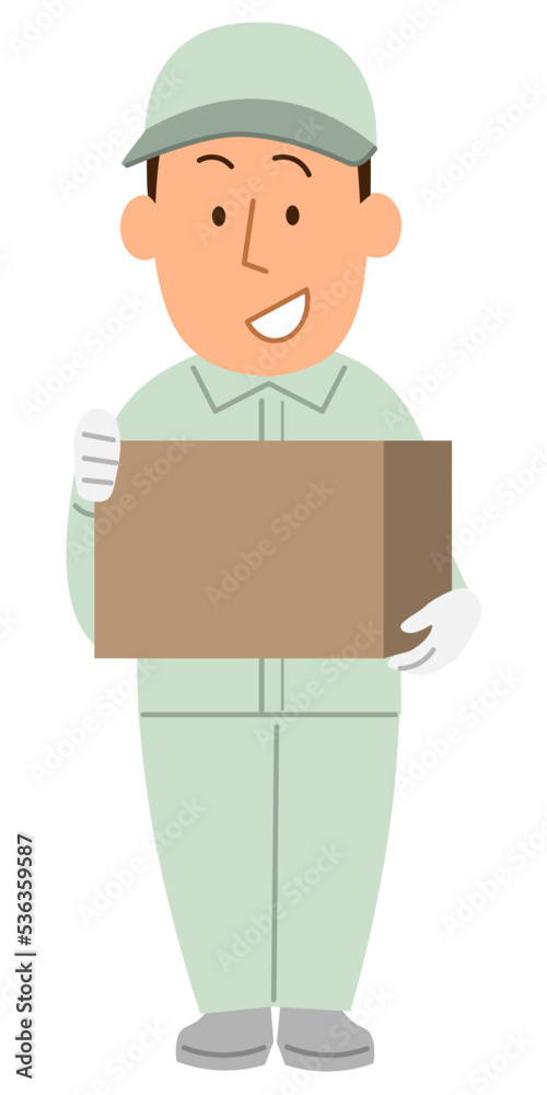 荷物を運ぶ配達員の男性1