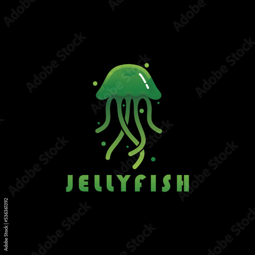 Nature Jellyfish logo design concept.