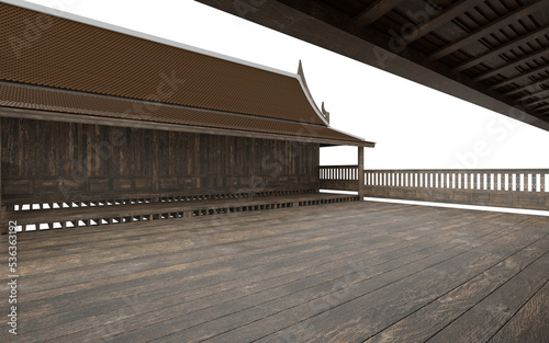 3D rendering ancient thai house