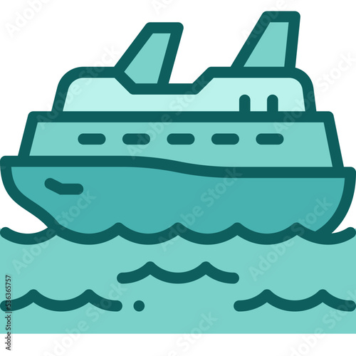 cruise ship two tone icon