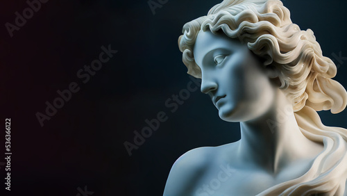 Foto 3D illustration of a Renaissance marble statue of Selene