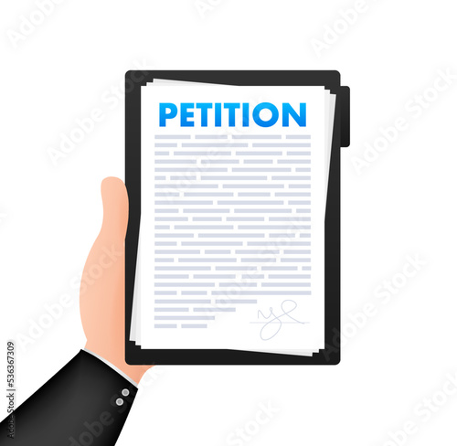 Petition form on laptop screen. Making choice, democracy. Public welfare support.