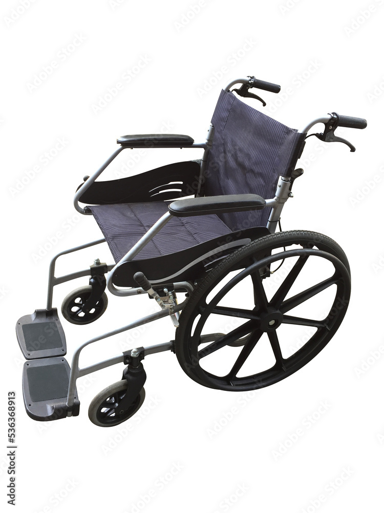Travel Wheelchair for patient, disable people, elder, assistive device isolated on a white background