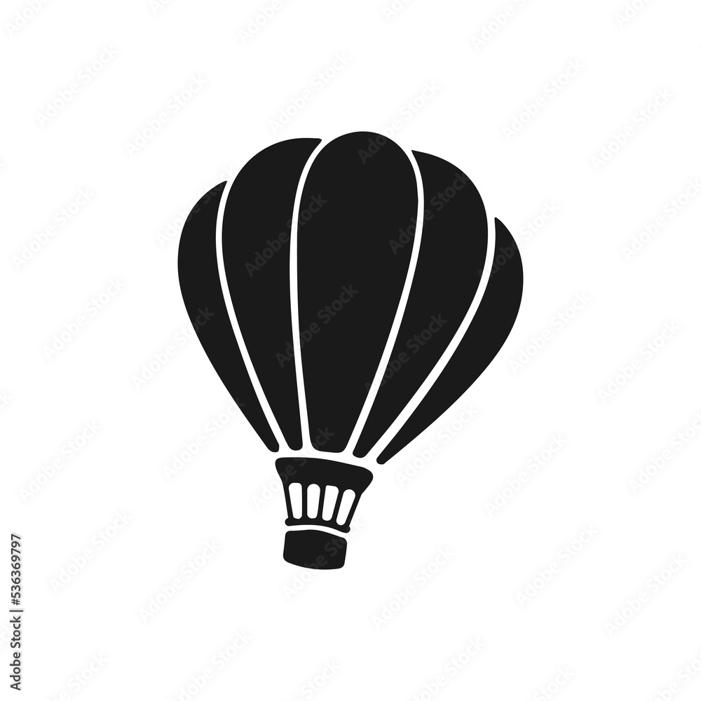 Fototapeta premium balloon vector icon,vintage hot air balloon with basket vector icon isolated, summer sport