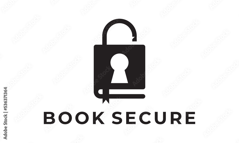 padlock and book logo icon. security education concept vector design padlock and book logo icon. security education concept vector design