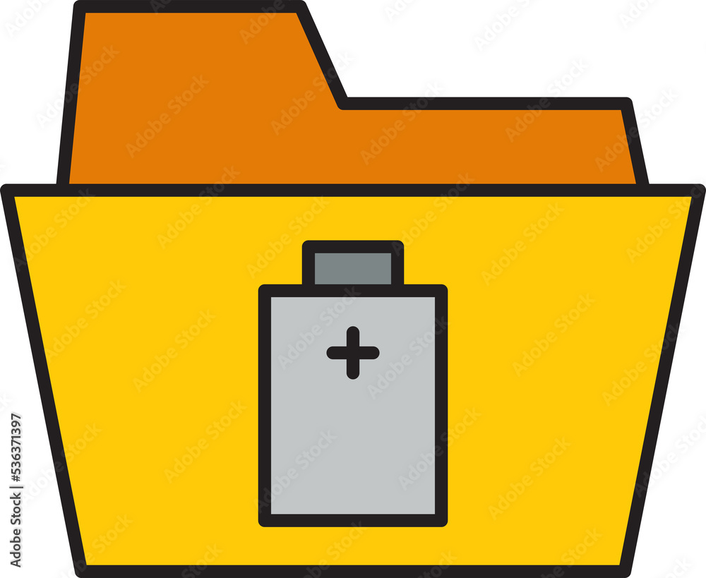 folder and battery icon folder and battery icon