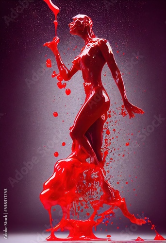 woman in blood horror illustration photo