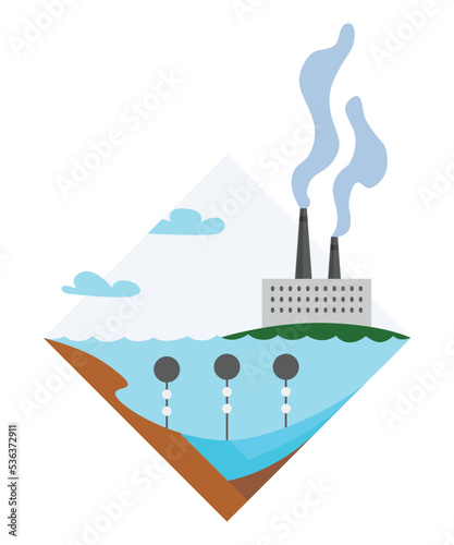 Generation energy type icon. Power station sign. Modern technology, ecological emissions industry, sustainability concept. Nonrenewable fuel generation