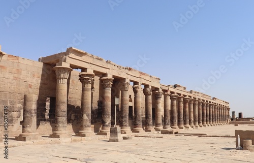 Ancient columns at Philae temple in Aswan 