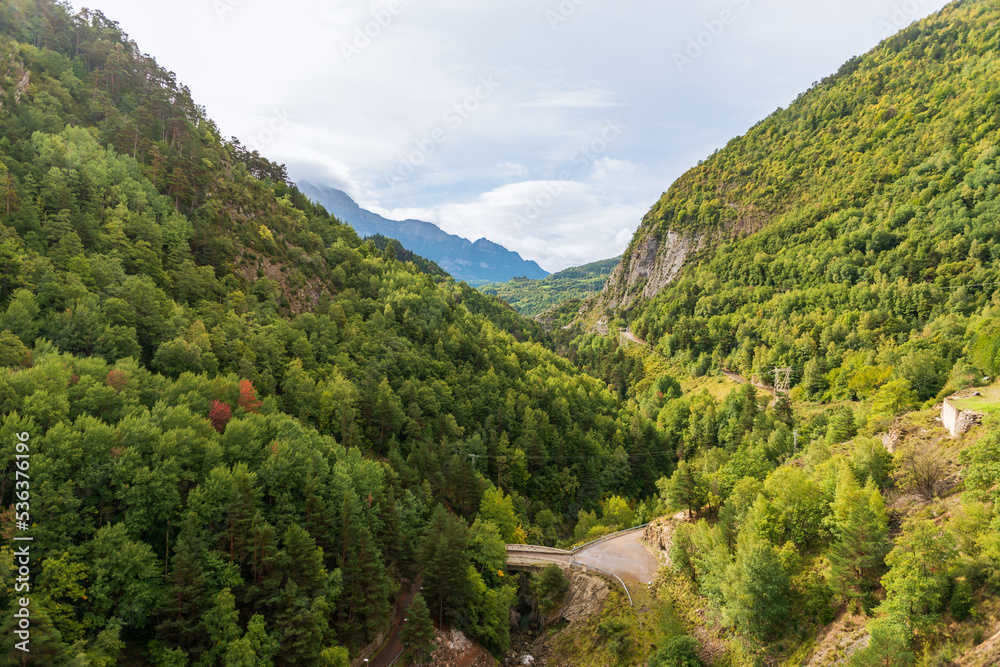Landscape of the Pyrenees of the Tena Valley, in the province of Huesca, Aragon, Spain