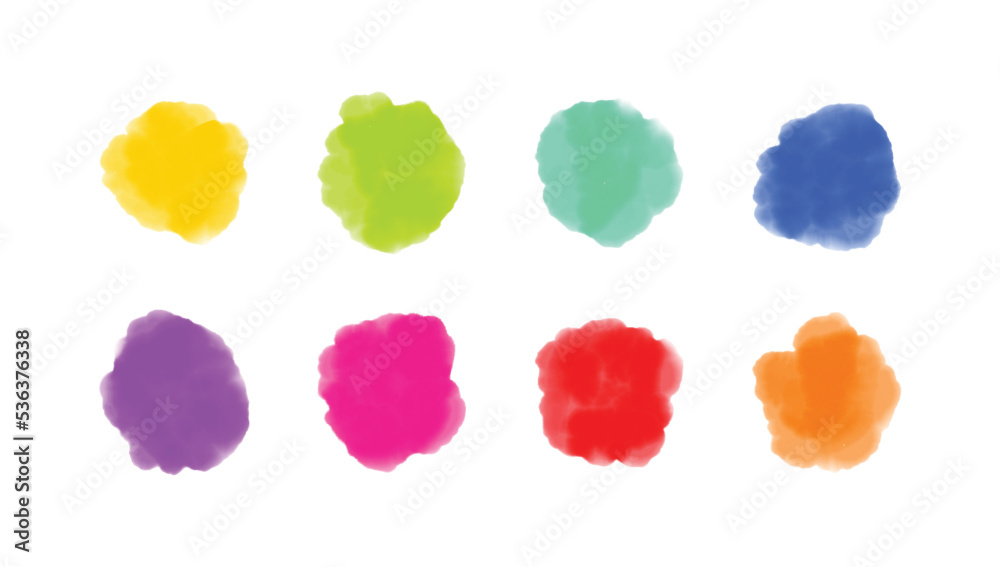 set of colored watercolor backgrounds