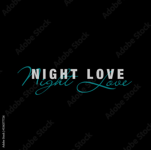 Night Love lettering typography vector. Night Love icon.