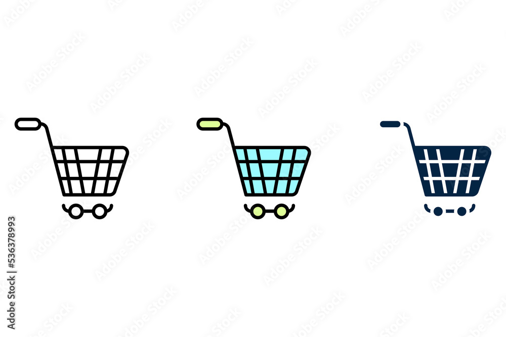 shopping cart line icon. Simple element illustration. shopping cart concept outline symbol design. shopping cart line icon. Simple element illustration. shopping cart concept outline symbol design.