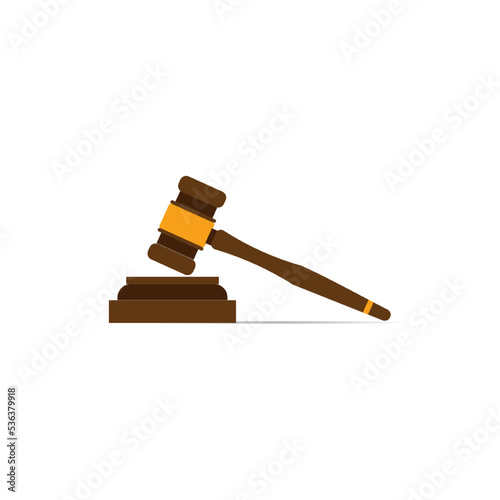 judge wood hammer vector illustration,flat design,auction,judgment,isolated on white background.