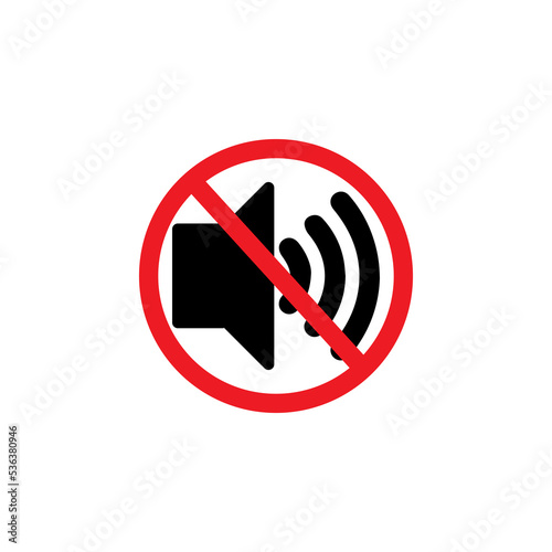vector sign of prohibition of a volumesound.do not alloweed sound,stop volume sign isolated,forbidden sound sign.