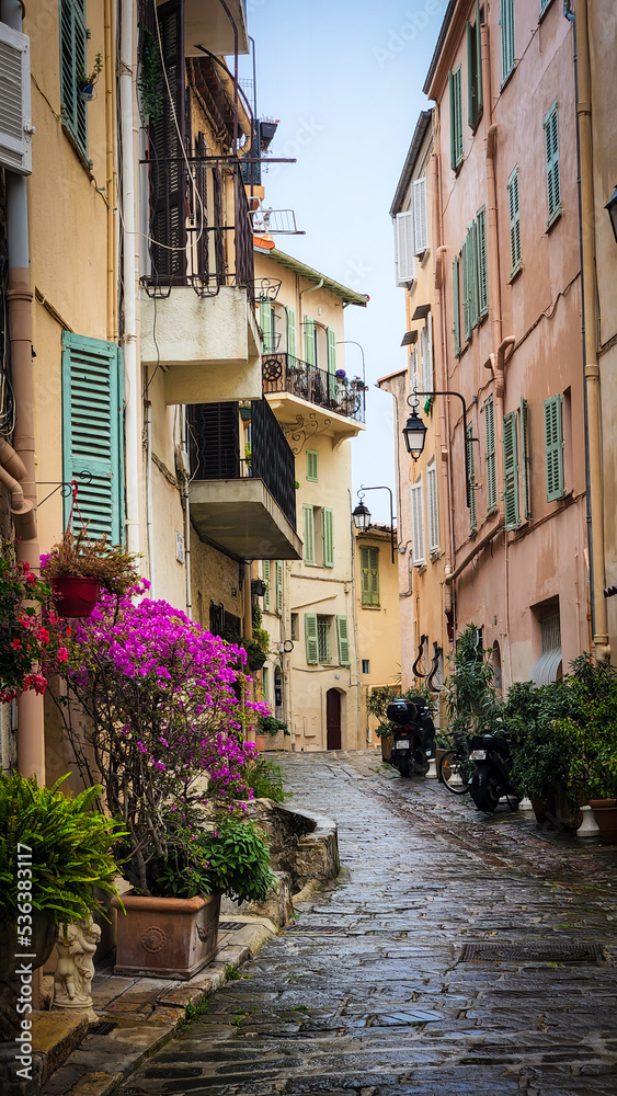 Picturesque street/ally in Cannes France