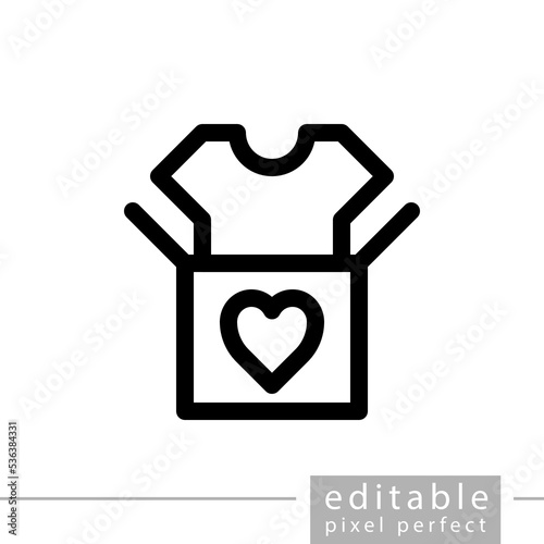 donat box with t-shirt, editable, pixel perfect icon