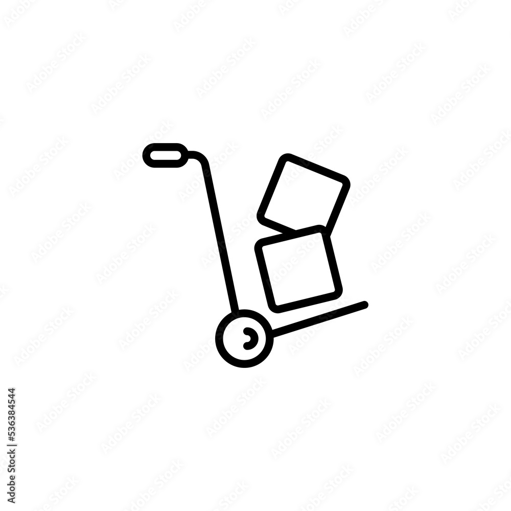 Hand truck line icon. Simple element illustration. Hand truck concept outline symbol design. Hand truck line icon. Simple element illustration. Hand truck concept outline symbol design.