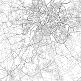 Area map of Uccle Belgium with white background and black roads