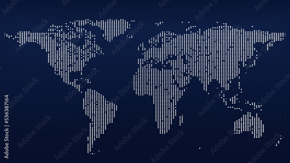 Digital World Map Hologram.3D rendering Digital World Map Hologram.3D rendering