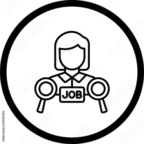 Job Seeker Female Icon Style