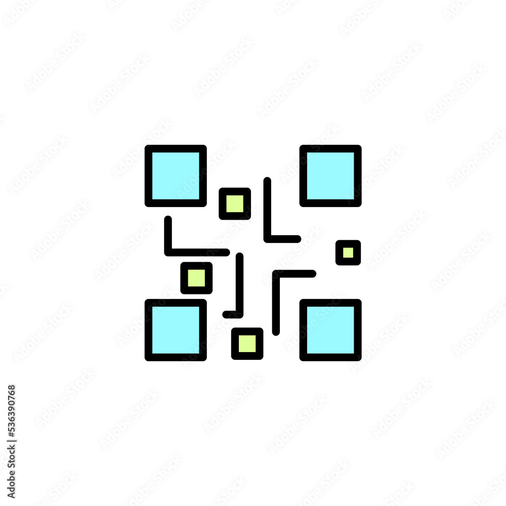 QR code scan line icon. Simple element illustration. QR code scan concept outline symbol design.
