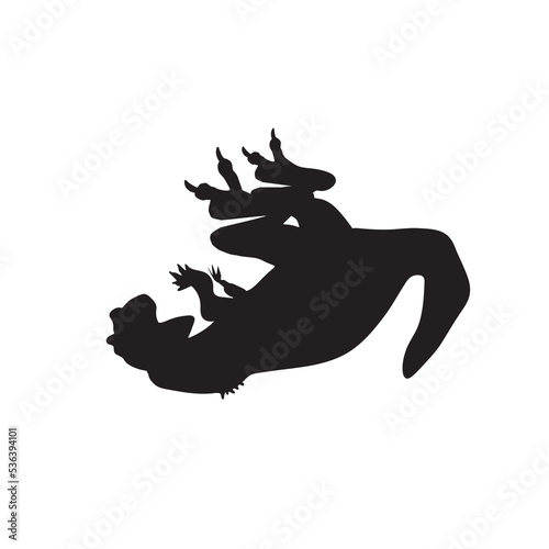 Dinosaur silhouette. Dinosaurs and Jurassic dino monsters icons. Vector silhouette of triceratops or T-rex, brontosaurus and stegosaurus, ceratosaurus and parasaurolophus reptile