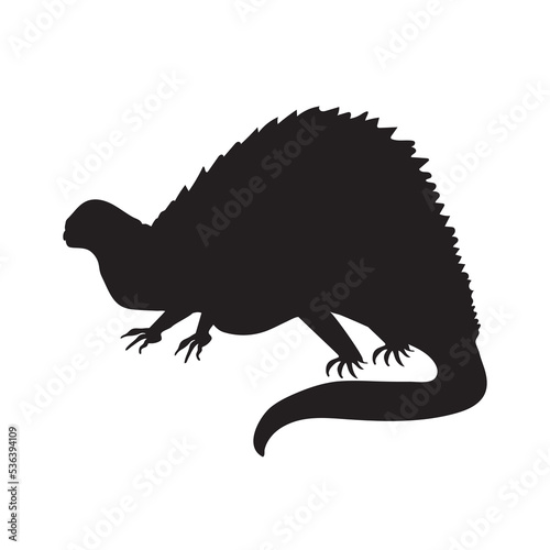 Dinosaur silhouette. Dinosaurs and Jurassic dino monsters icons. Vector silhouette of triceratops or T-rex, brontosaurus and stegosaurus, ceratosaurus and parasaurolophus reptile