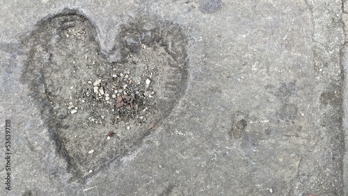 heart shape in concrete