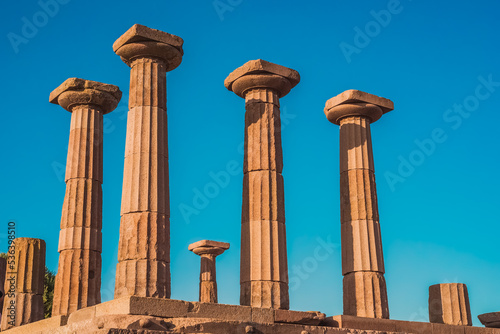 Athena Temple in Assos Ancient City. Behramkale, Canakkale, Turkey.