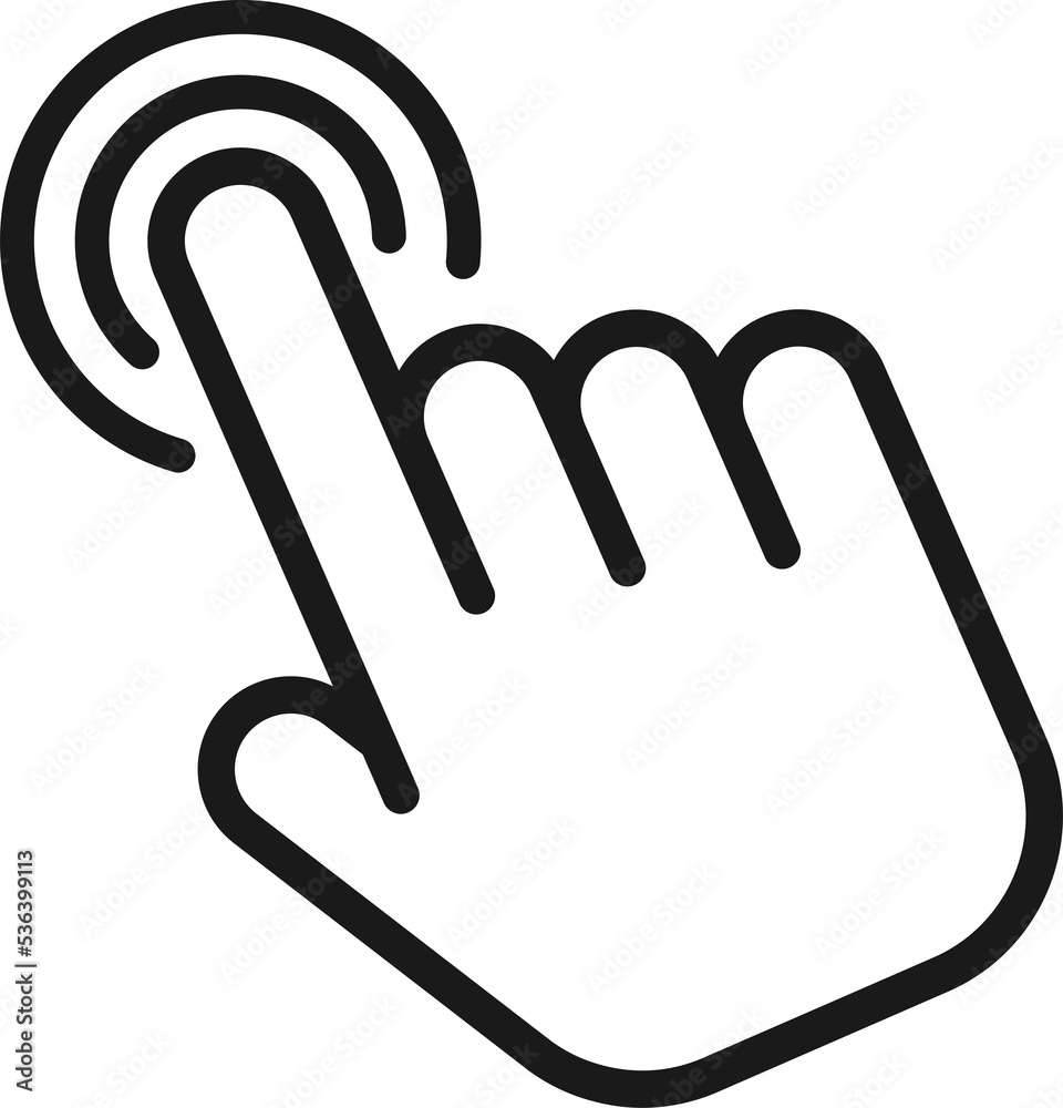 Hand cursor click png icon. Stock Illustration