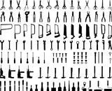PNG Hand Tools, Black silhouettes