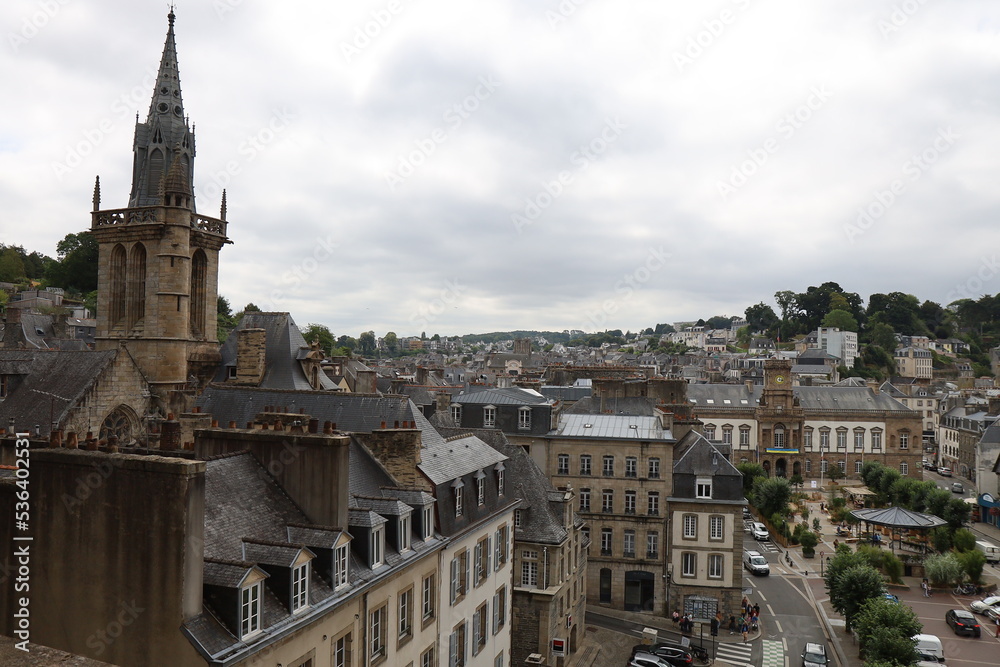 Vue d'ensemble de la ville, ville de Morlaix, département du finistère, Bretagne, France