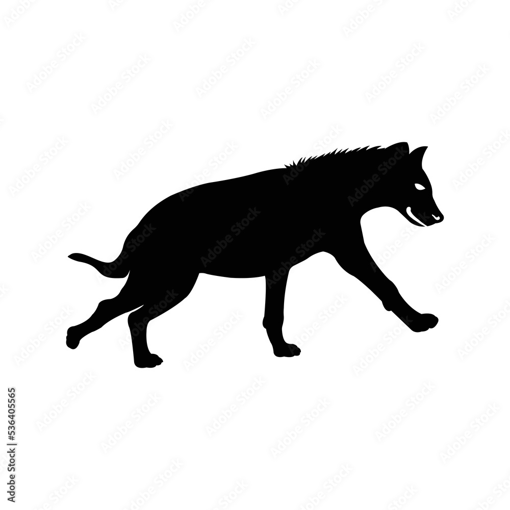 Wildlife animals mammal hyena icon | Black Vector illustration |