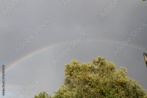 rainbow in the village. country
