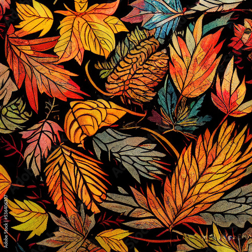 autumn leaves seamless pattern 1