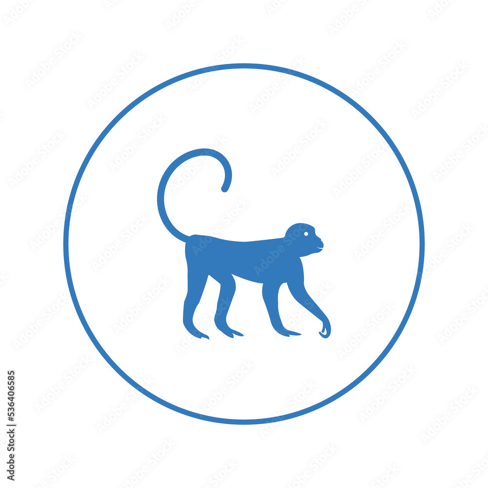 Fototapeta premium Wildlife animals mammal monkey icon | Circle version icon |